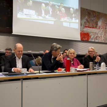 Olaf Scholz bei der Klausur der SPD-Bundestagsfraktion